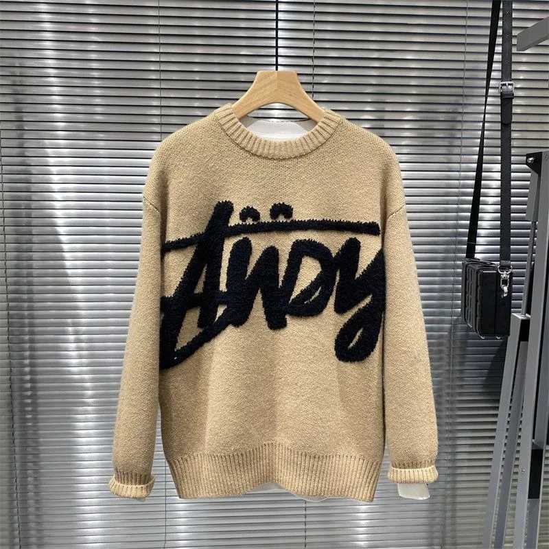 Fashion 2025 Autumn And Winter New Round Neck Pullover Sweater Fashion Brand Letter Jacquard Men Sweater Loose Casual Couple Sweater Y251110
