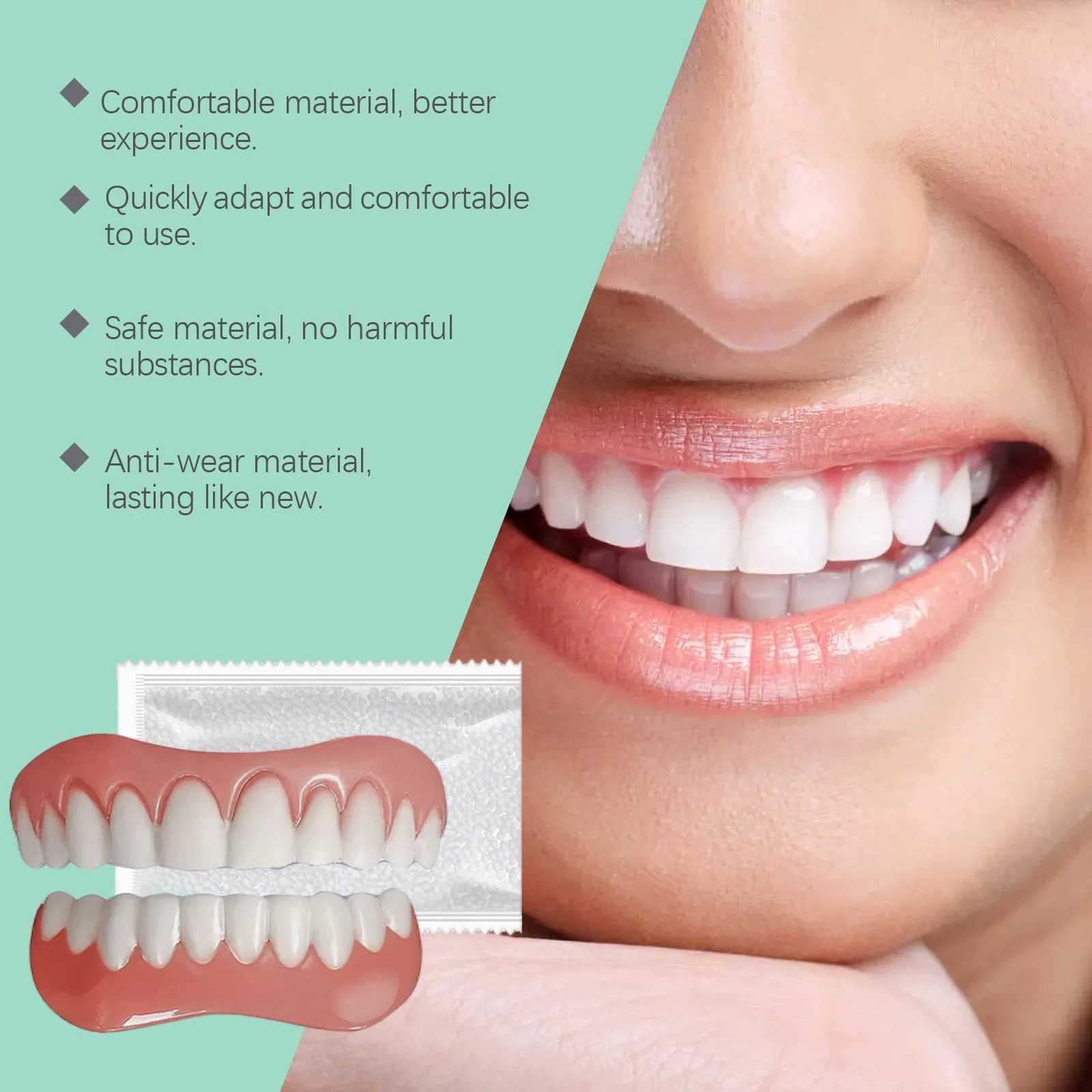 Oralhoe 1 set of silicone upper and lower veneer brackets for dentures smile care dental restoration silicone dental filling brackets M250410
