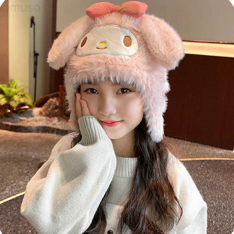 Sanrio Kawaii Winter My Melody ChildrenS Warm Knitted Hat Cartoon Hello Kitty Cinnamoroll Soft Winter Warm Hat Holiday Gift H251110