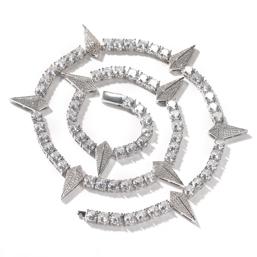 Hip hop Rap Black Panther Same Style Mens Necklace High End Trendy Niche Moissanite 925 silver Tennis Chain Jewelry