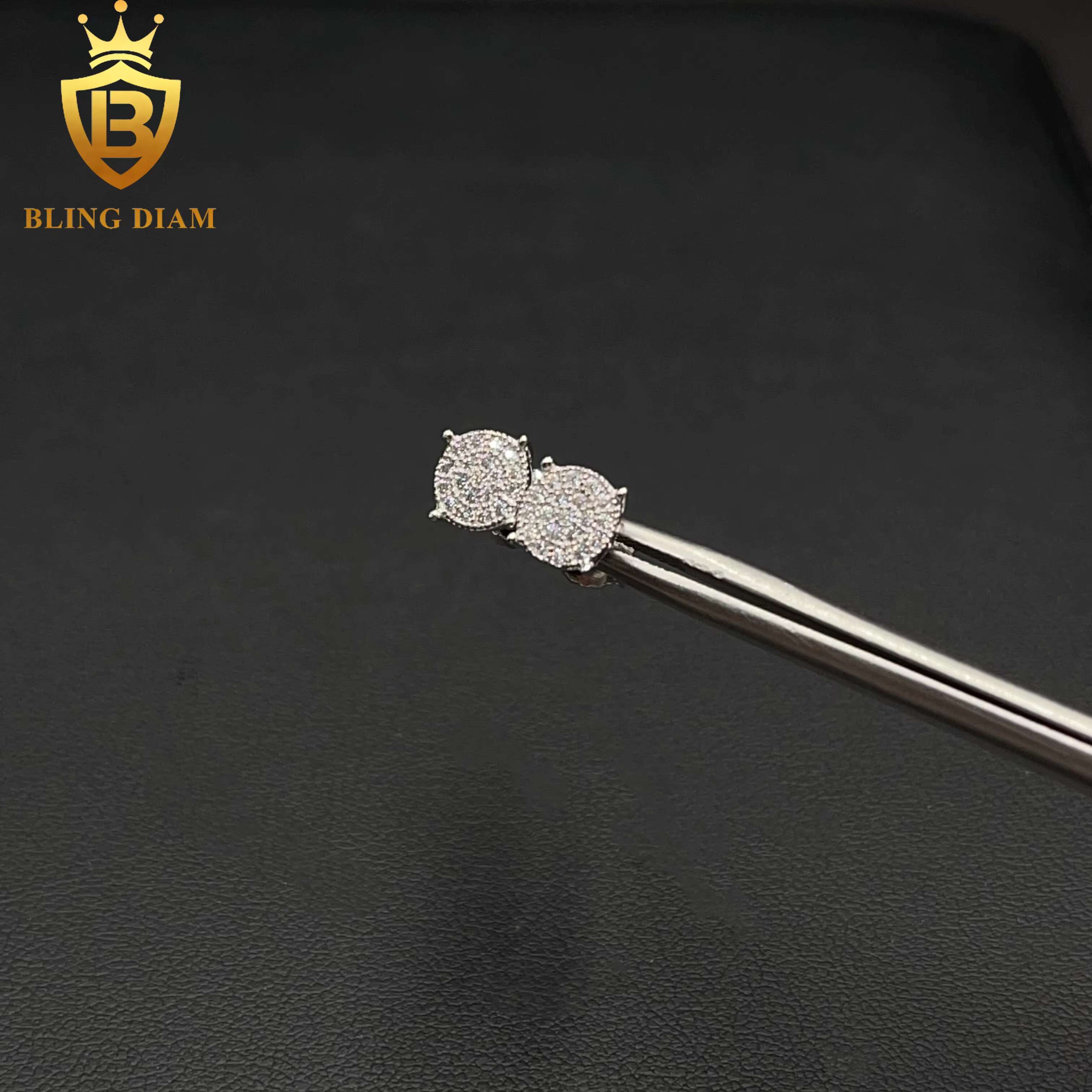 6.5mm Fashion Jewelry Stud 925 Silver Screw Back VVS Moissanite GRA Certificate Earrings Women Men