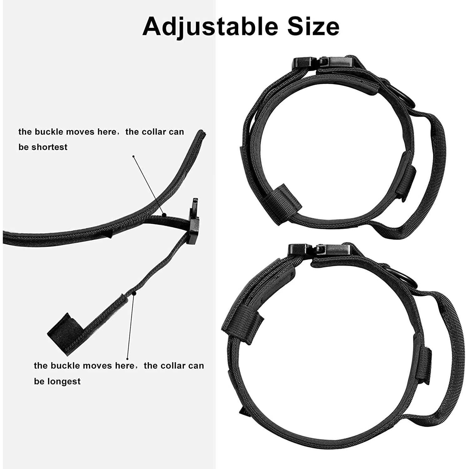 Heavy-Duty Military Tactical Dog Collar Leash Set Adjustable Durable For All sized dog J251110