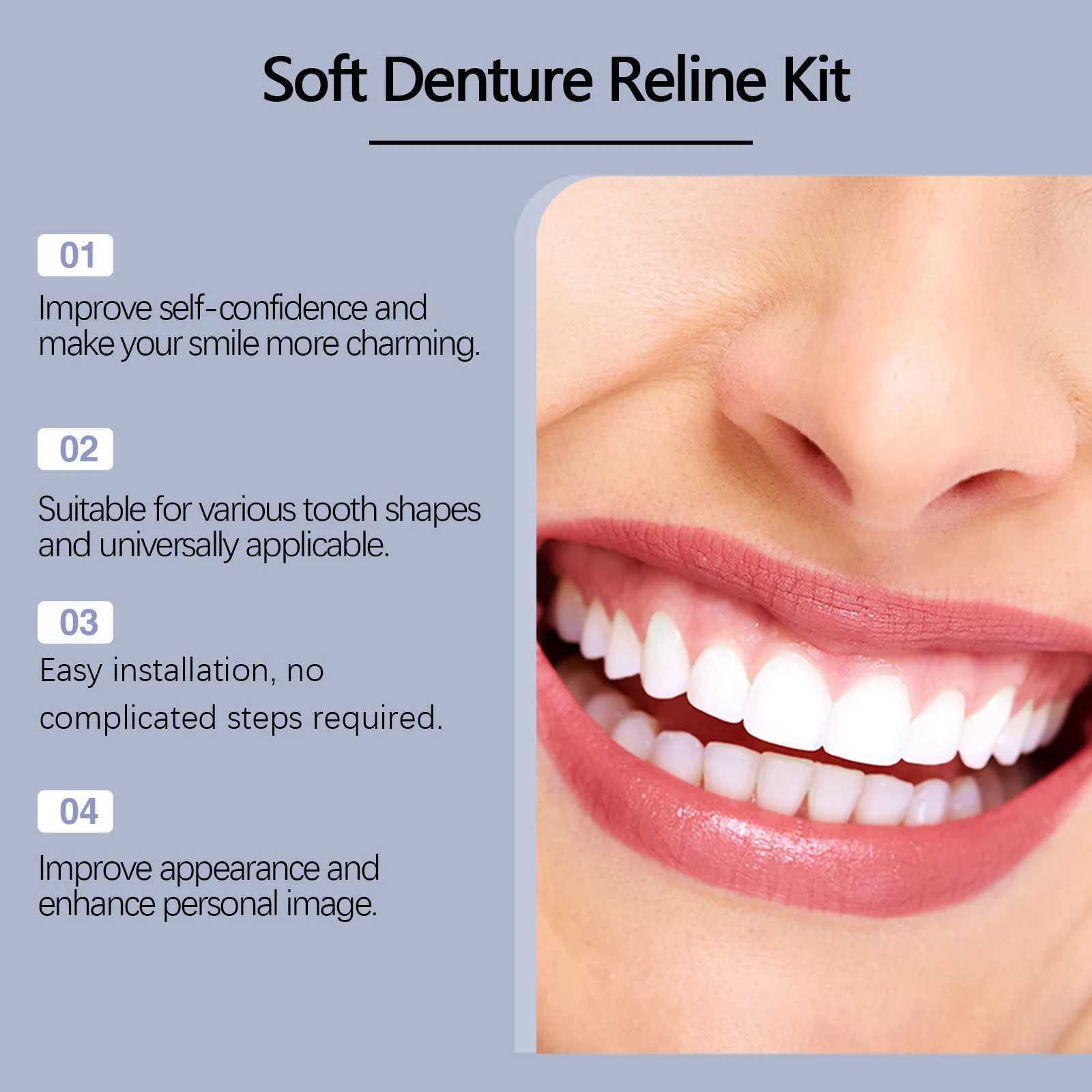 Oralhoe 1 set of soft tooth reconstruction kit silicone denture support single board solid glue filling dental care kit for tooth gaps M250410