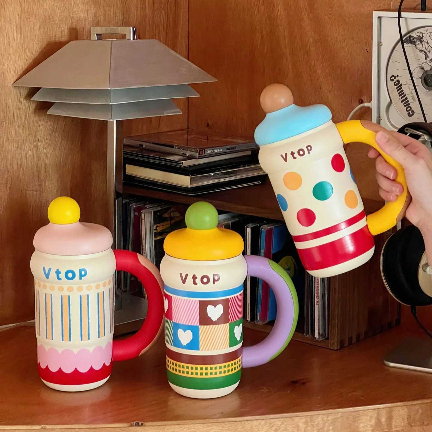 Fashionable cup Stainless steel insated cup straw cup outdoor portable water cup large capacity ceramic cup Y251110