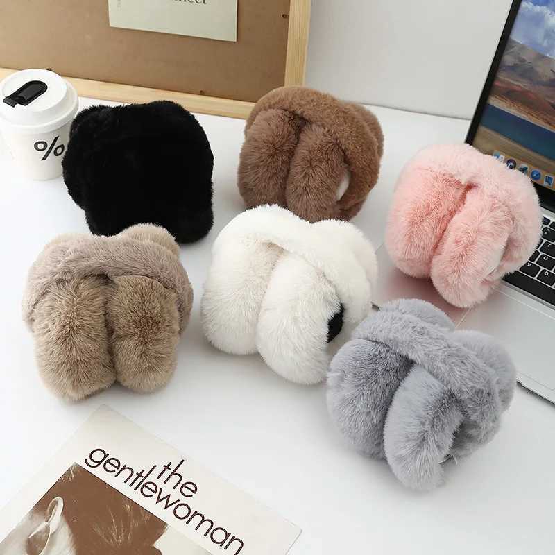 Cute Solid Soft Plush Ear Keep Warmer Winter Earmuffs for Women Men Fashion Outdoor Earflap Protection Collapsible Ear Muffs W251110