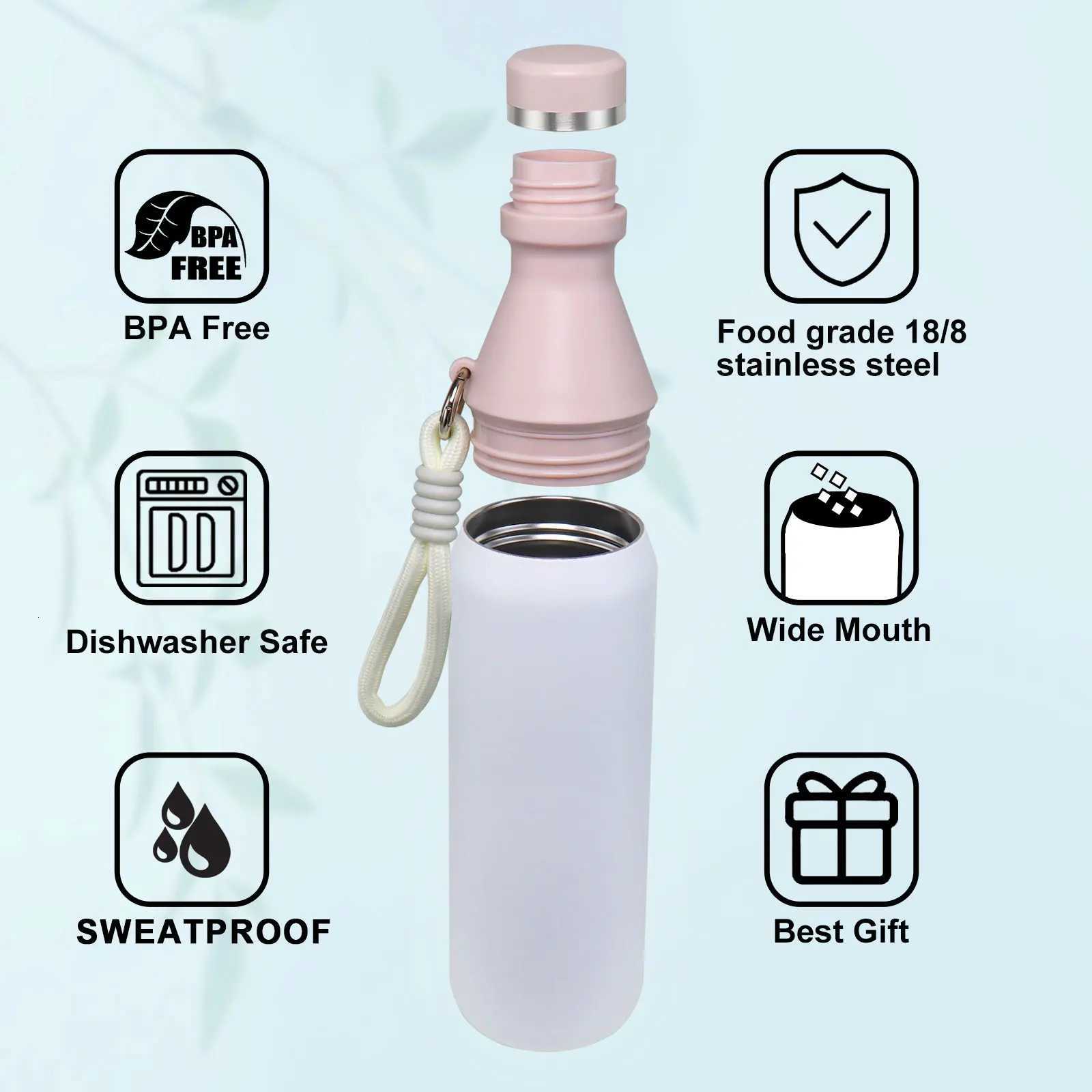 Fashionable cup Stainless Steel Water Bottle 500ml Screw Lid Vacuum Insated Sports Flask Leak Proof Small for School Travel Y251110