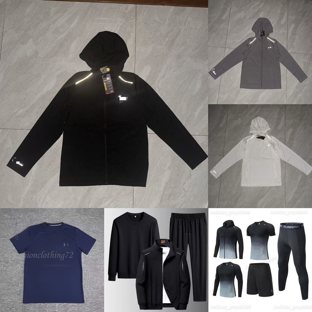 armoure High under quality designer underamour Men 3-piece set tracksuit armoure Sportwear Suit Brand Tech Zipper Hoodie Men Casual Sweatshirt Jogger Pants Set c