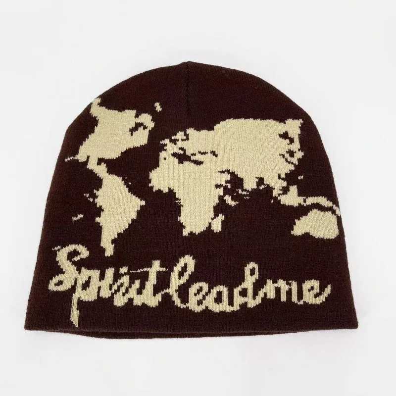 1pc Earth Letter Beanies Hats for Men and WomenWarm Vintage Hip Hop Personal StreetwearSuitable for Winter HalloweenpartyXJ251110