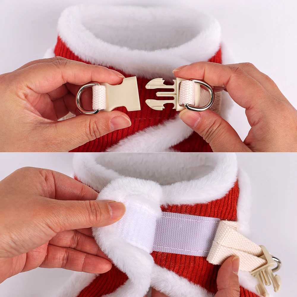Warm Winter Dog Harness and Leash Set Soft Fur Cat Dog Vest Harness For Small Medium Dogs Cats Chihuahua French Bulldog J251110