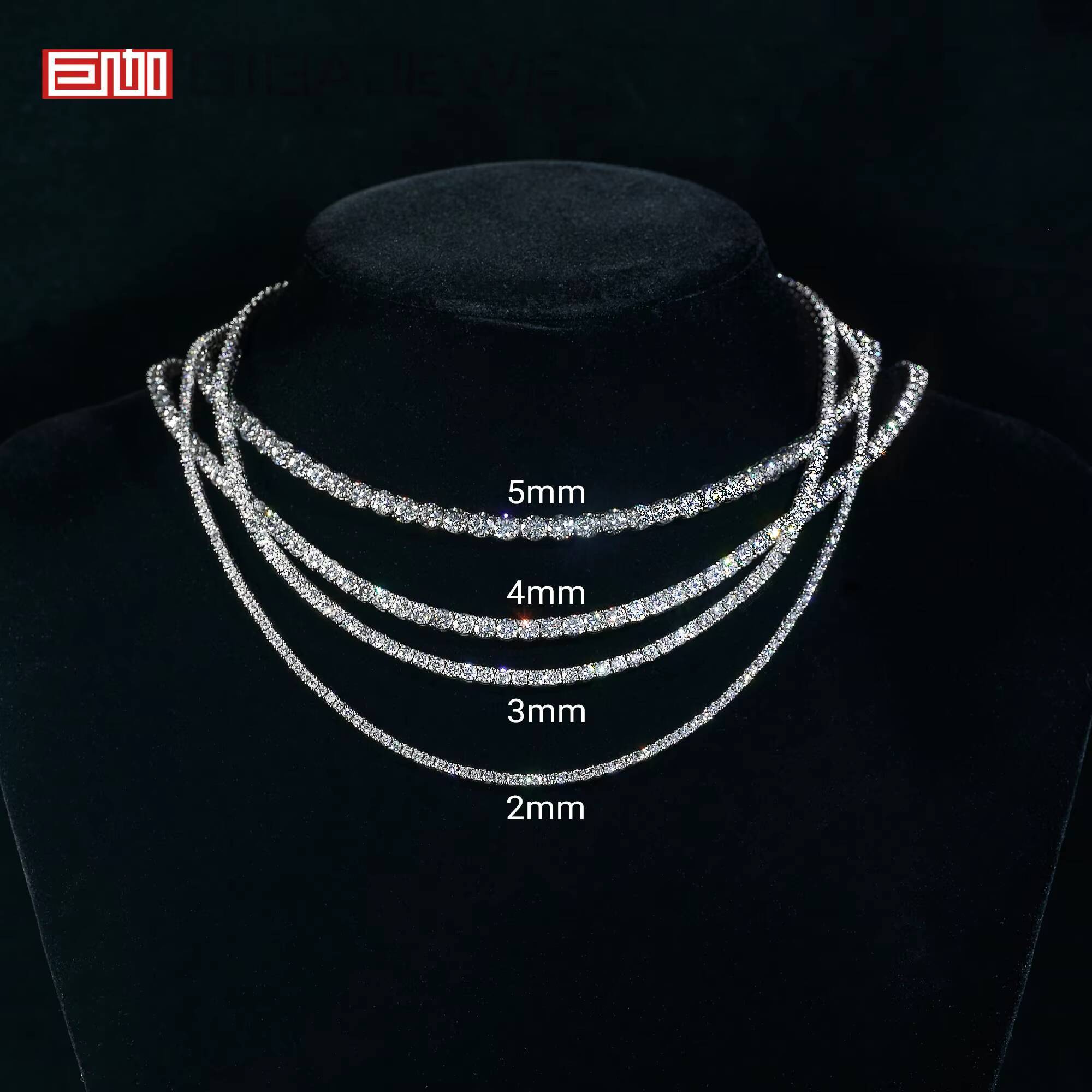 GIGAJEWE Moissanite Tennis Necklace and Bracelet 925 Sterling Silver Plated with 18k White Gold Pass the Diamond test