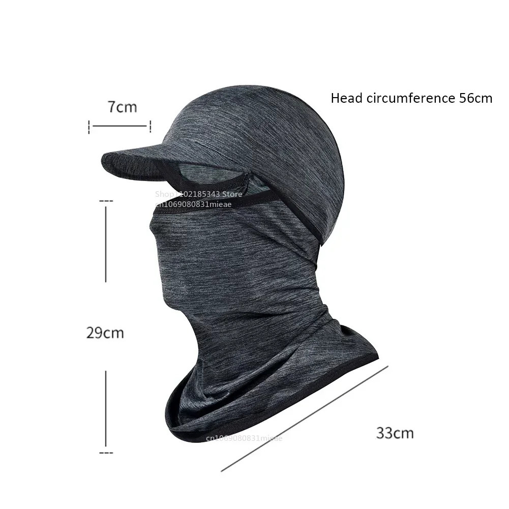 Sunscreen Face Cover Sun Hood Hat UV Protective Ice Silk Headwear Men and Women Bicycle Climbing Running Sunscreen Riding Hood 250408
