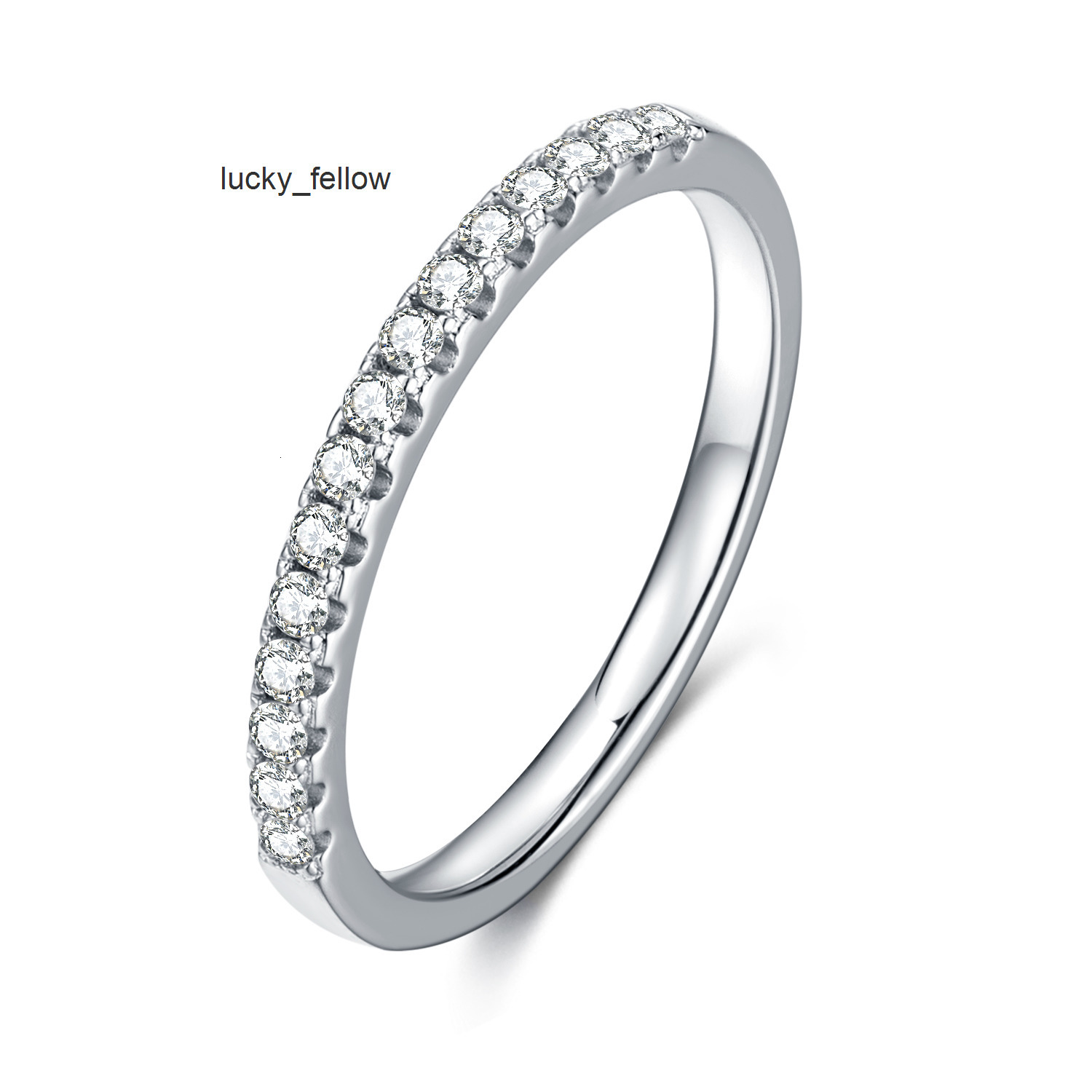 Custom Simple Style Discount Price Sliver 925 Jewelry Diamond Moissanite Eternity Ring for Women Gift