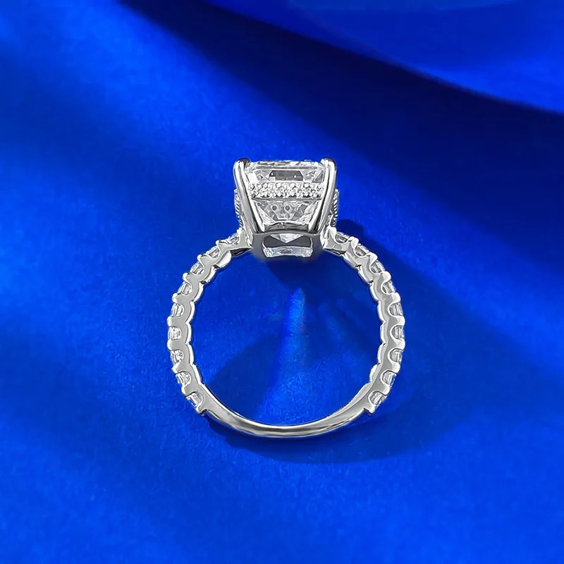 Emerald Cut Lab Diamond Ring 100 Real 925 Sterling Silver Party Wedding Band Rings for Women Engagement Jewelry 251103