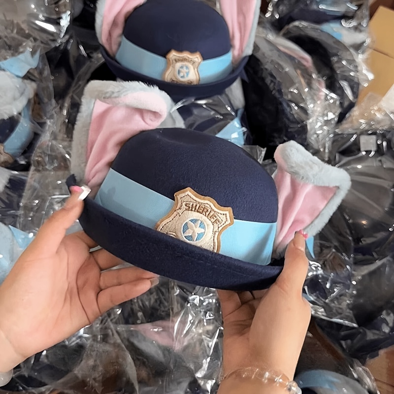 Licensed Disney Judy Bowler Zootopia Rabbit Police Adult Hair Accessories Headwear Sun Decorative Hat