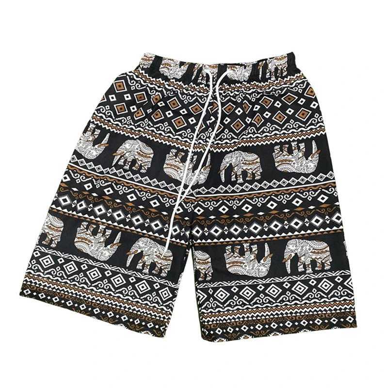 Womens beach shorts summer bohemian festival elephant pattern shorts mens backpacks hippies bohemian travel clothing swimming shorts X250410