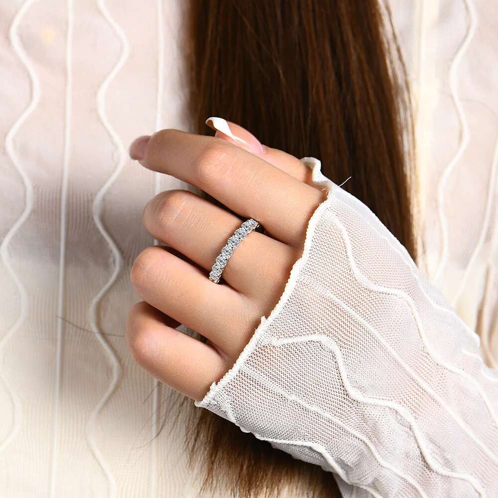 3.5mm Full Moissanite Rings 3MM 4MM S925 Sterling Silver High Quality Exquisite Elegant Ring for Women Men