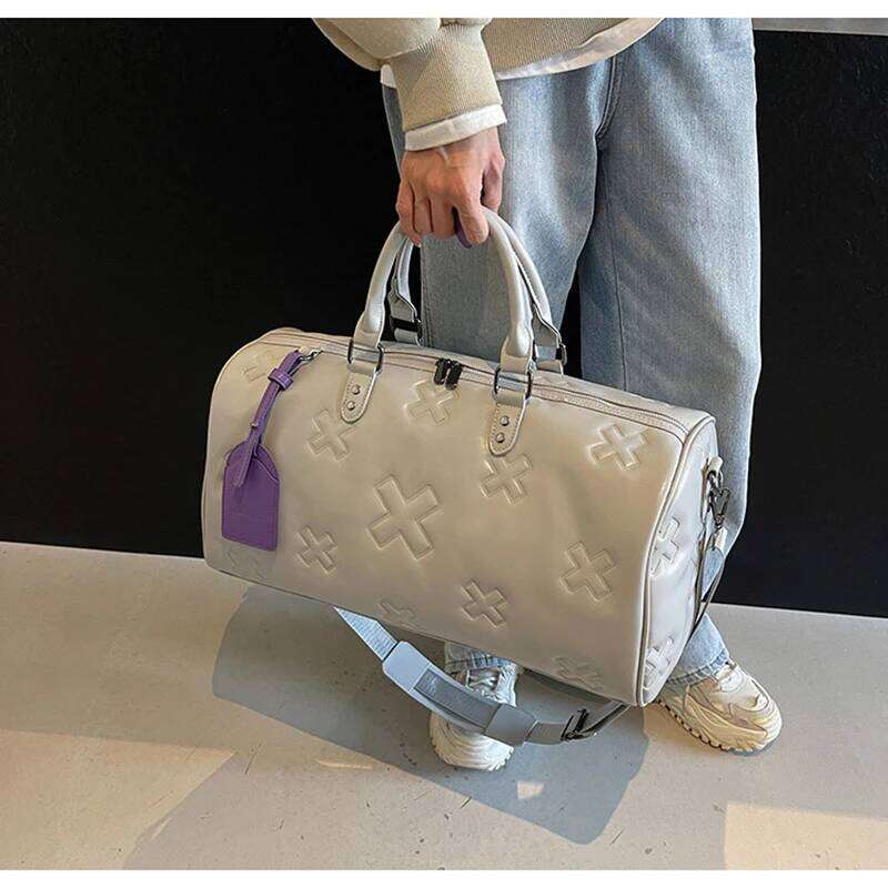 Women S Travel Duffle Fashion PU Leather Gym Fitness Yoga Luggage Boston Handbag Outdoor Sports Suitcase Shoulder Tote Bag