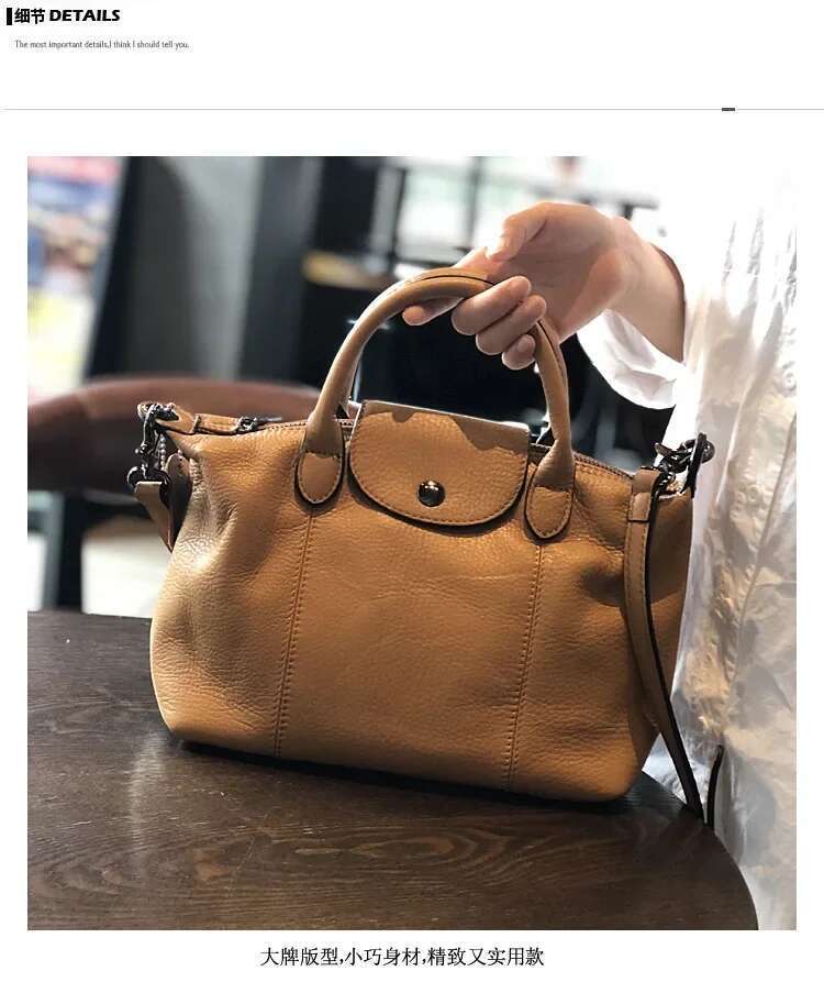 Genuine Leather Women New Retro Nature Soft Cowhide Handbag Versatile Composite Shoulder Bags