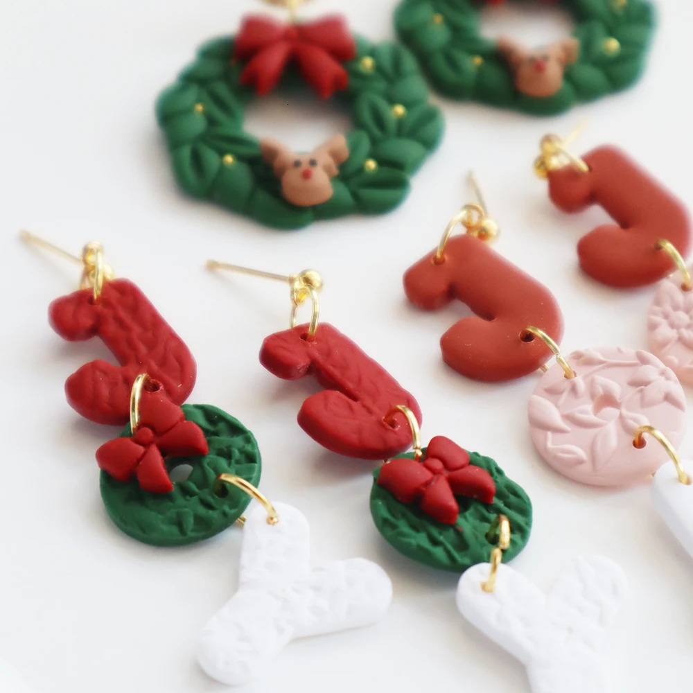 2025 Christmas Tree Star Dangle Earrings for Women Girls Christmas Garland Pendant Earring Deer JOY Bow Earring Gifts Jewelry 251031