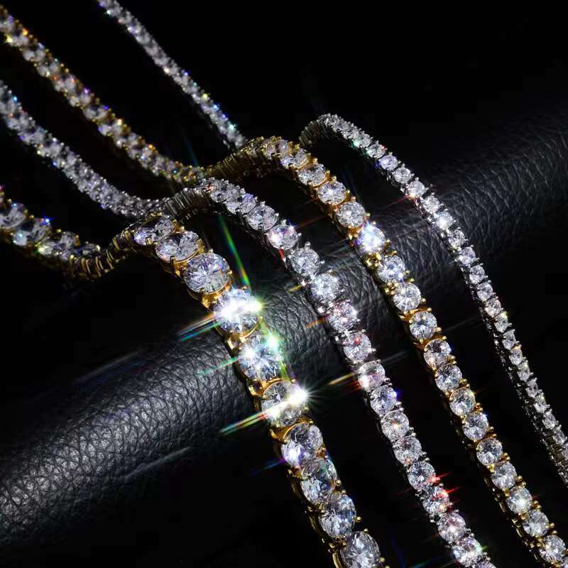 2mm 3mm 4mm 5mm 6.5mm 7mm 8mm Classic Necklace Silver Vvs Moissanite Mens Chains Fine Jewelry Tennis Chain