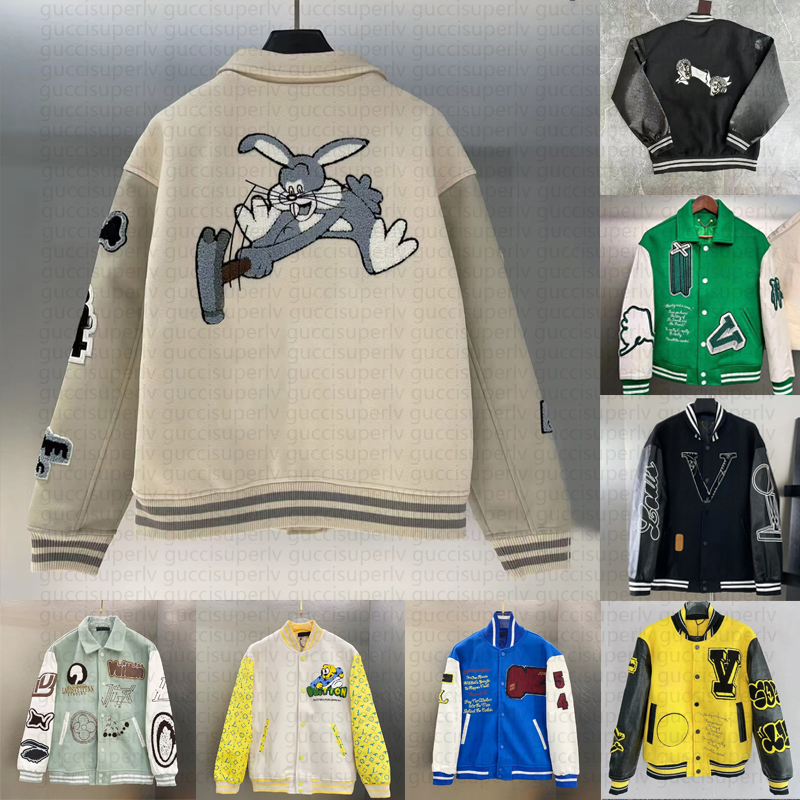 Luxury Varsity Jackets Designer Baseball bomber Jacket Men women Leather Embroidered Reflective Coat Casual Letter Windbreaker White Autumn Winter Outerwear
