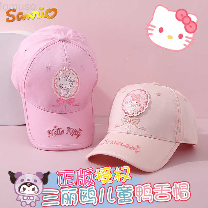 Sanrio Authentic Childrens Baseball Cap Summer Hard Top Cap for Girls Kuromi Hat Boys Thin Style H251110