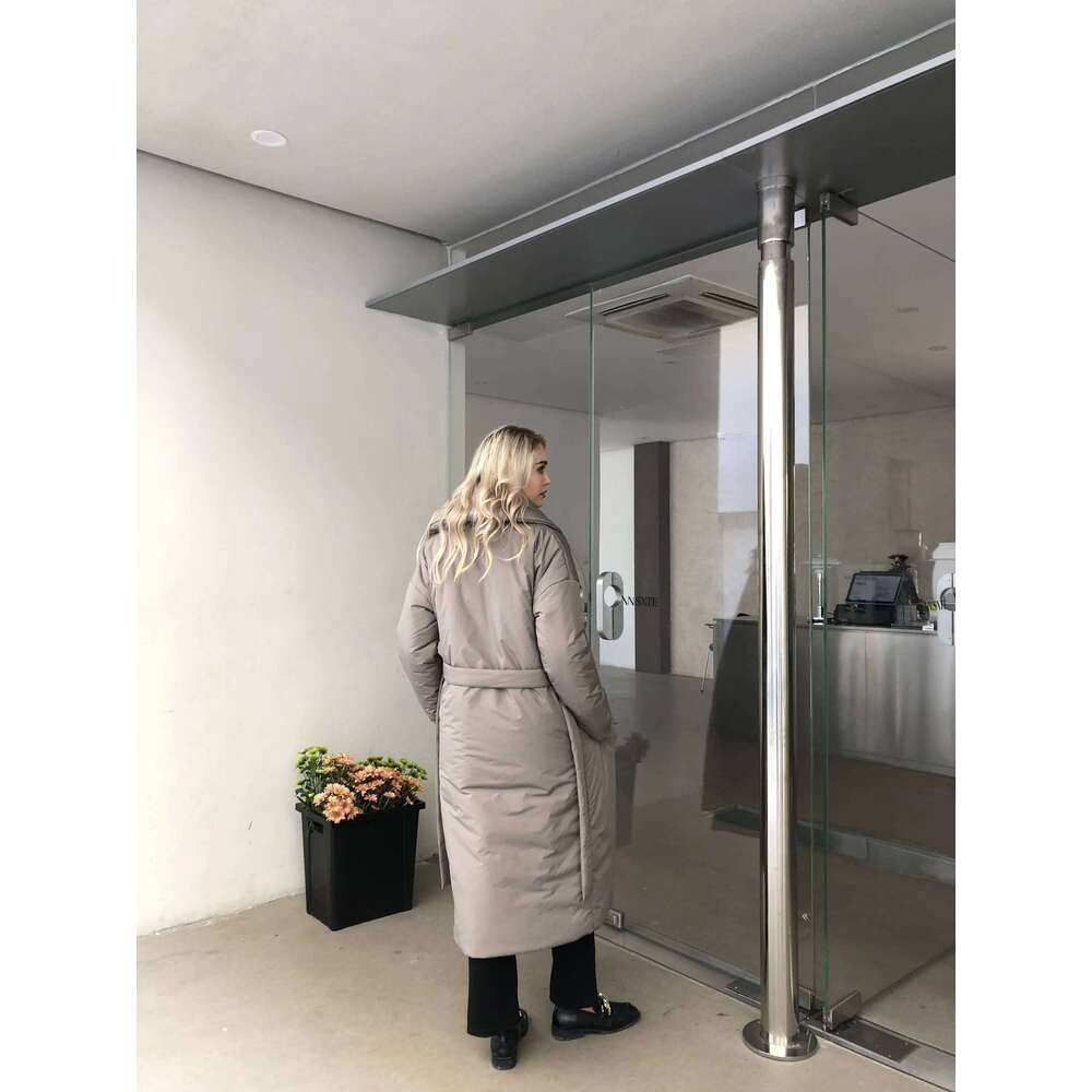 New Design Women Winter Degree Thick Coat Warm Parka Oversized Maxi Long Coat With Belt Casual Outerwear