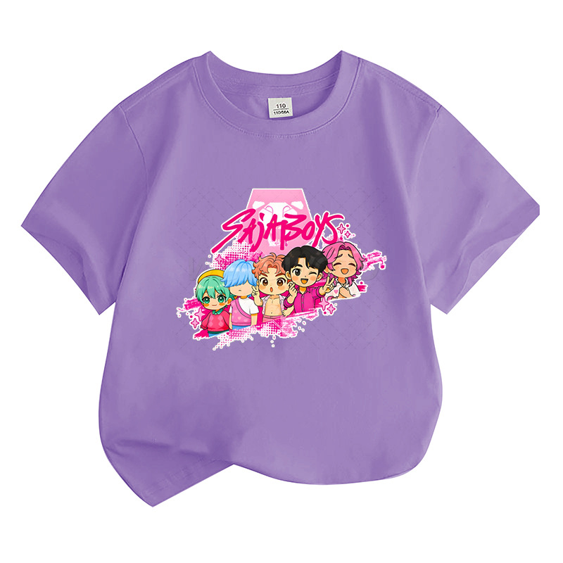 Kpop Demon Hunters Boys and Girls Toddlers' Short-Sleeve T-Shirts Multipacks Infant to Big Kid Kids Short Sleeve Tees Toddler Crewneck