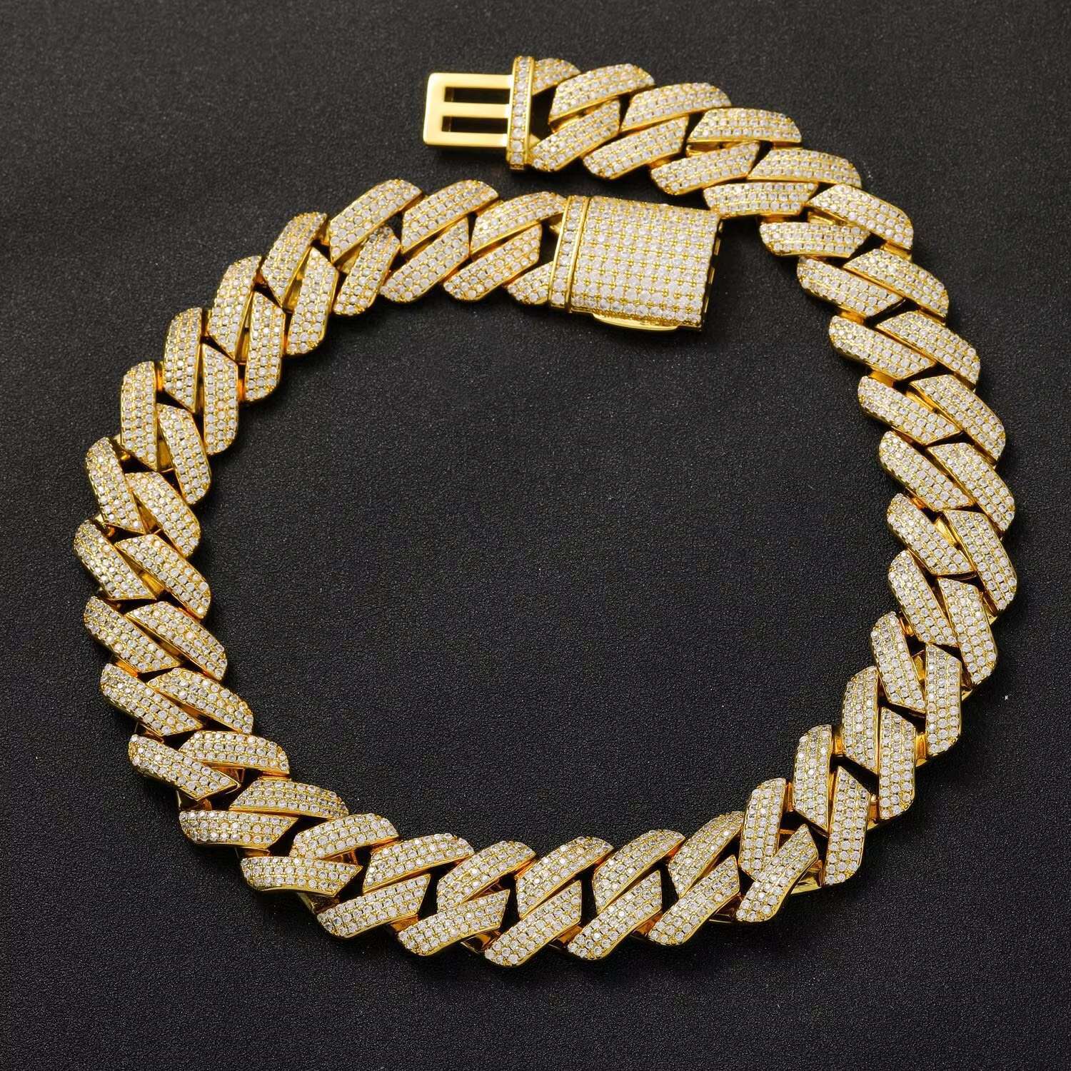 Trend 2025 New Products Fashion Iced Moissanite Hip Hop Cuban Chain Necklace Men's Jewelry