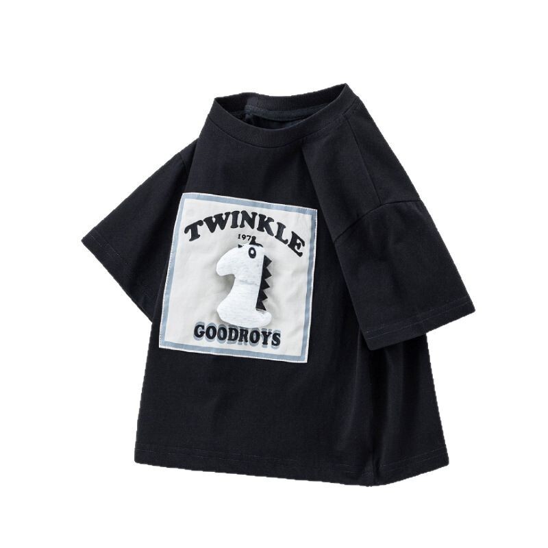 GS- Ddmyshoesvip Children S Thin Style Boys Short Top New Girls Dinosaur T Shirt Summer Half Sleeved Baby Clothes A