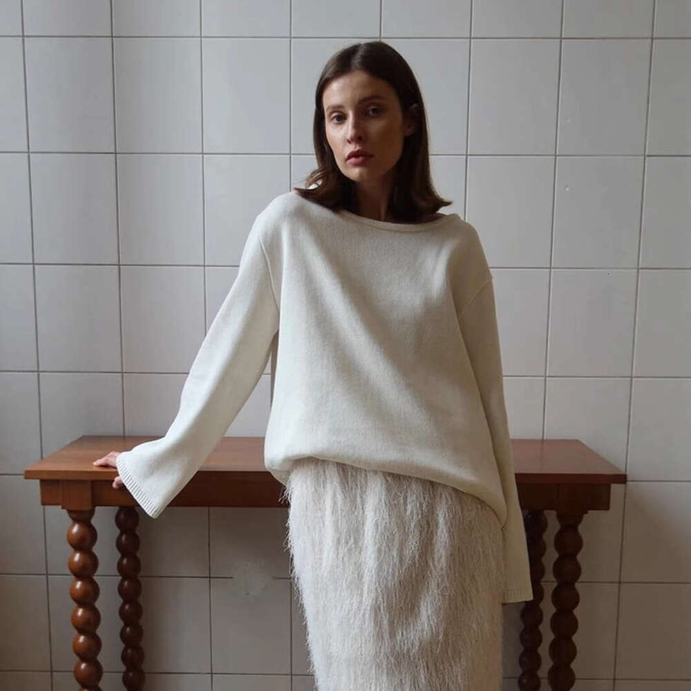 Cross-Border Cotton Pullover European American Autumn and Winter New Style Temperament Loose Lazy Sexy Open Back Knitted Sweater