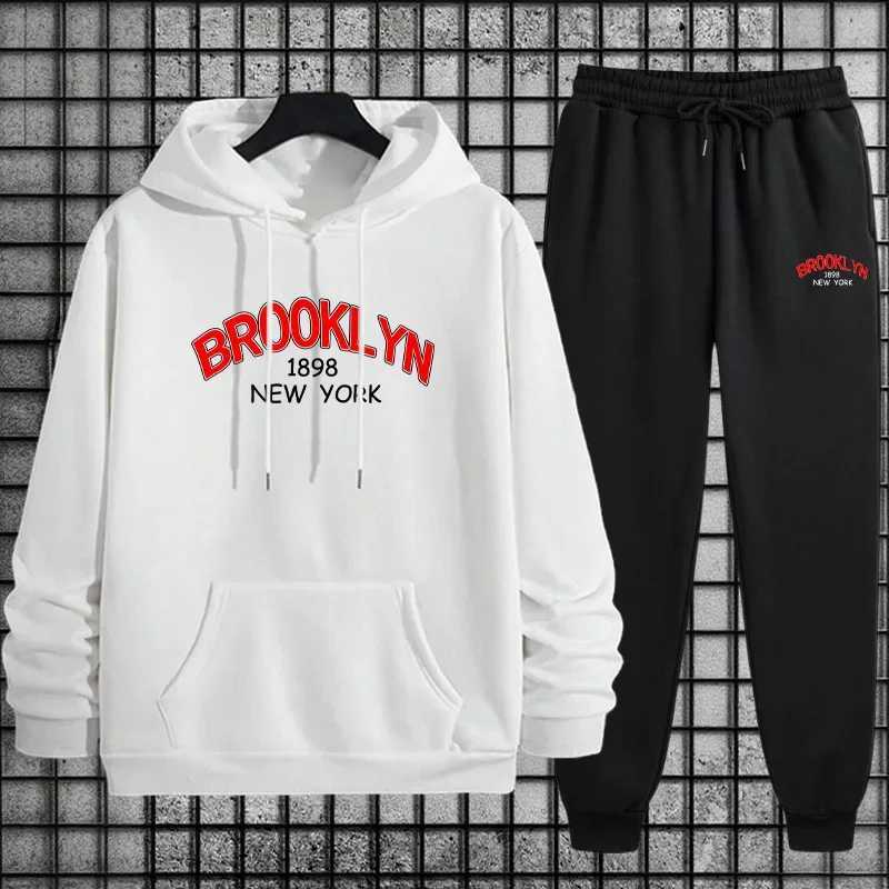 Mens Tracksuit Casual Print Sweatshirt Sportswear Outdoors Sports Jogging Mens Clothing Single Piece Hoodies Pants Autumn Winter W251110