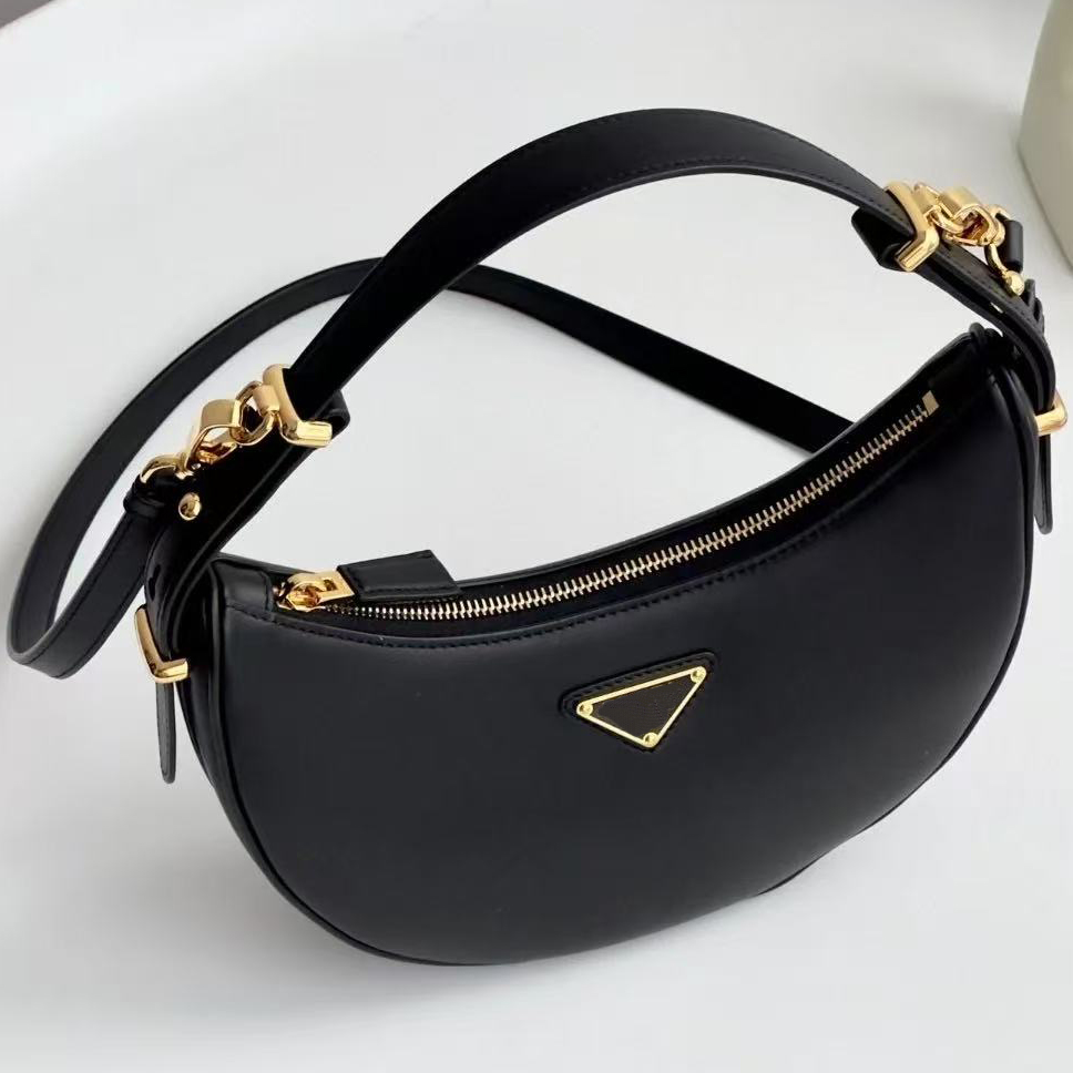 Designer Women's Mini Half Moon Hobo Handbag Classic Nylon 3 in 1 Fashion Ladies Shoulder Bag Zipper Closure Wallet Black Crossbody bag 88