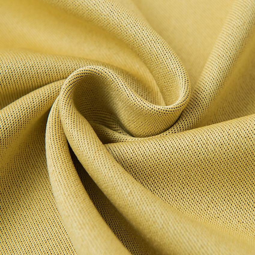 A952 full blackout curtain cloth new Chinese style soundproof living room bedroom solid color splicing cotton and linen finished curtain