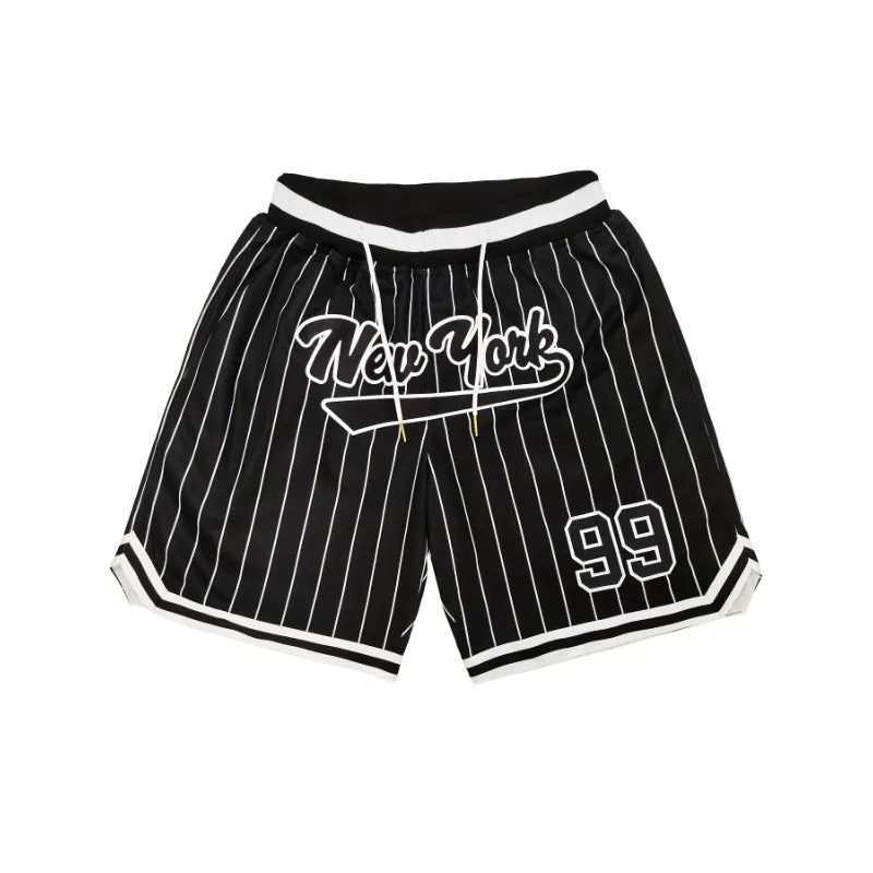 Mens New York Embroidered Basketball Shorts Summer Gym Quick Drying Sports Shorts Fitness Exercise Beach Breathable Slow Running Shorts X250410
