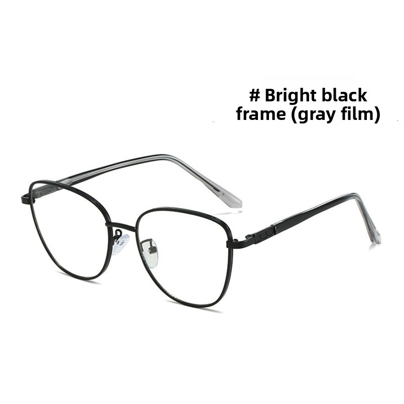 Cross-Border Wholesale Fashion New Style Non-Prescription Retro Color-Changing Blue Light Blocking Metal Frame Optical Glasses