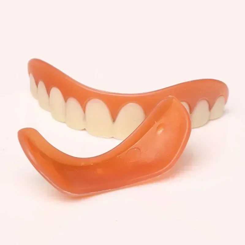 New Arrival Silicone dentures with upper and lower veneers temporary tooth veneers stickers artificial oral protection tools new Z250410