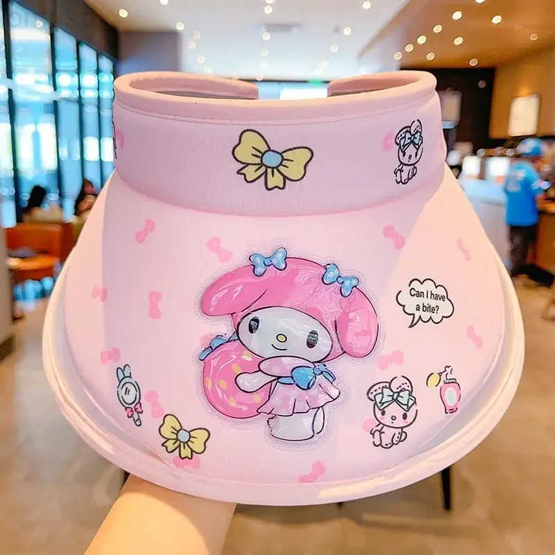 Sanrio Kawaii Anime Kuromi Cinnamoroll Children Sunscreen Hat Cute Cartoon My Melody Pompompurin Anti-Uv Sunshade Cap Kids Gifts H251110