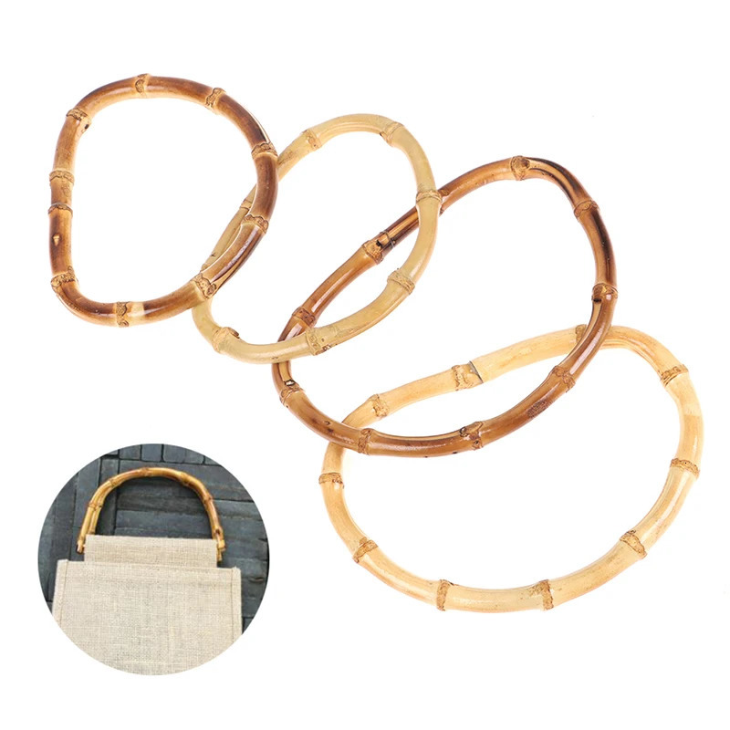 1pc Vintage Bamboo Bag Wooden Handles Replacement Diy Accessories For Women Handbags 251110