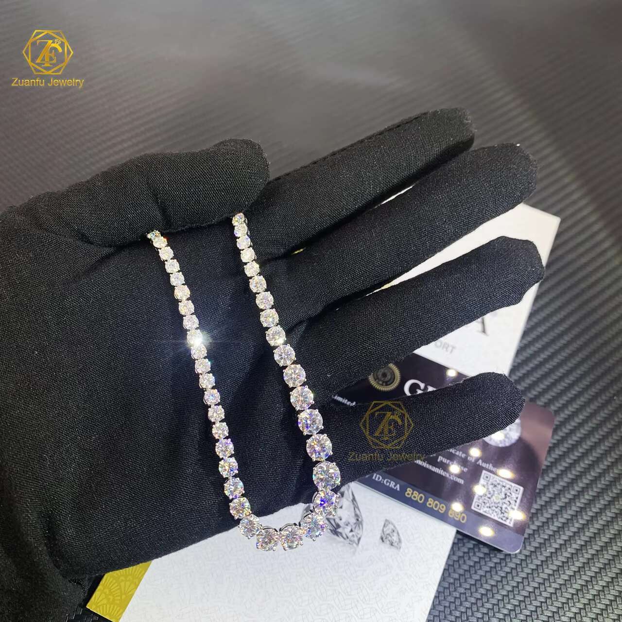 S Belt 2.9-6.5mm Scale Necklace D VVS Silicon Tennis Chain