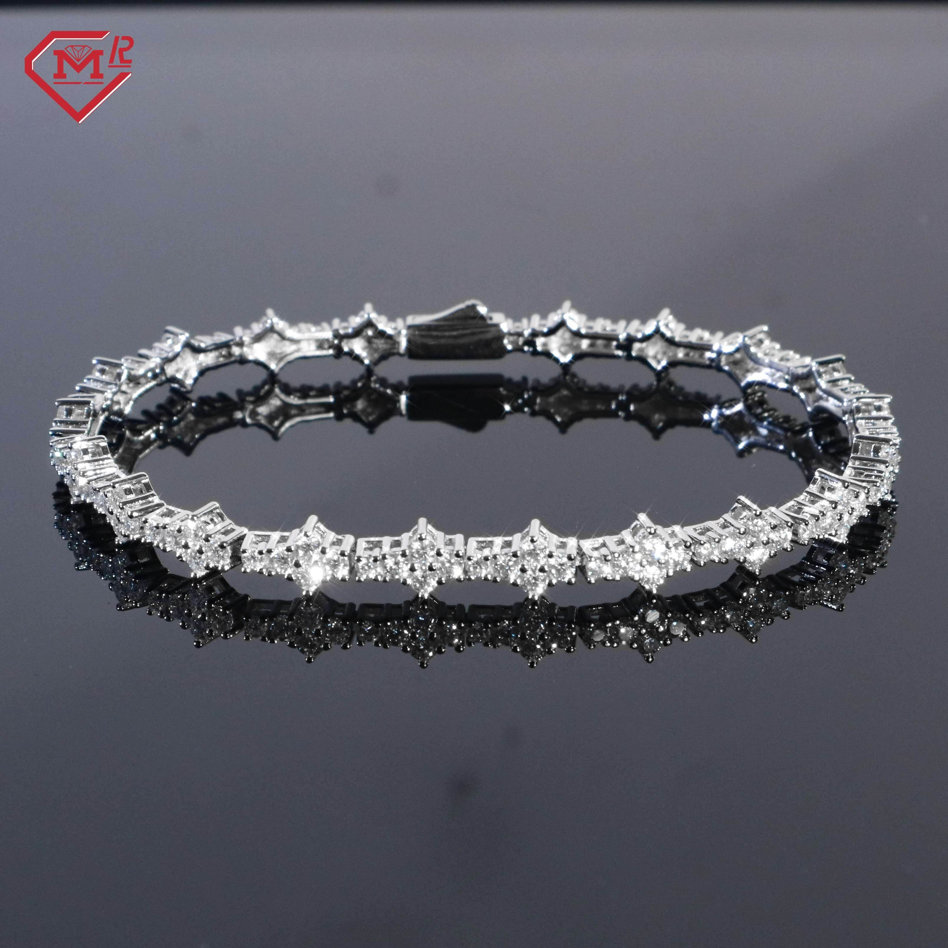 Custom Tennis Bracelet S925 Yellow Gold/Rose Gold/Silver VVS Iced Out Moissanite Tennis Bracelet