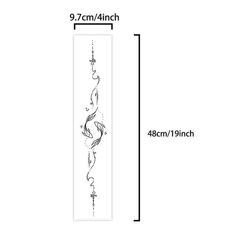 1 temporary waterproof tattoo on Pisces spine lasting 1-2 weeks real semi permanent fake tattoo W250410