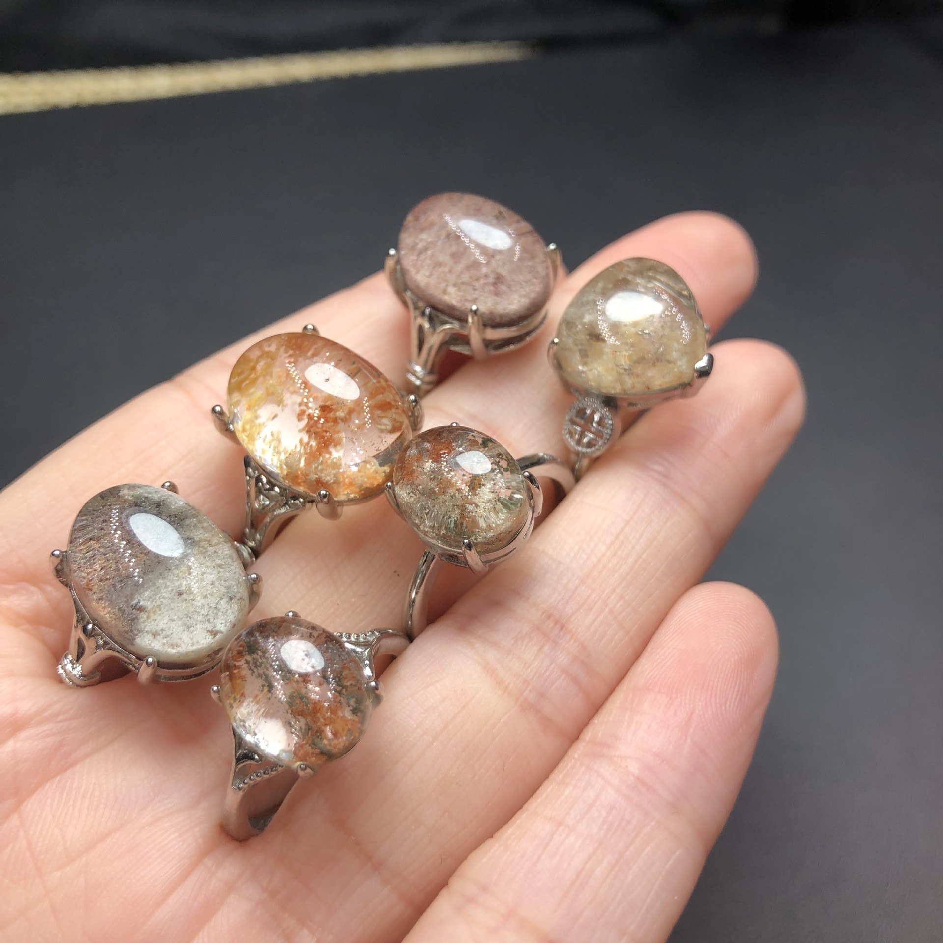 Natural Colored Ghost Ring Copper Designer Ring Inlaid With Fashionable, Elegant And Exquisite Women's Styles Available For Cross-border Fashion 