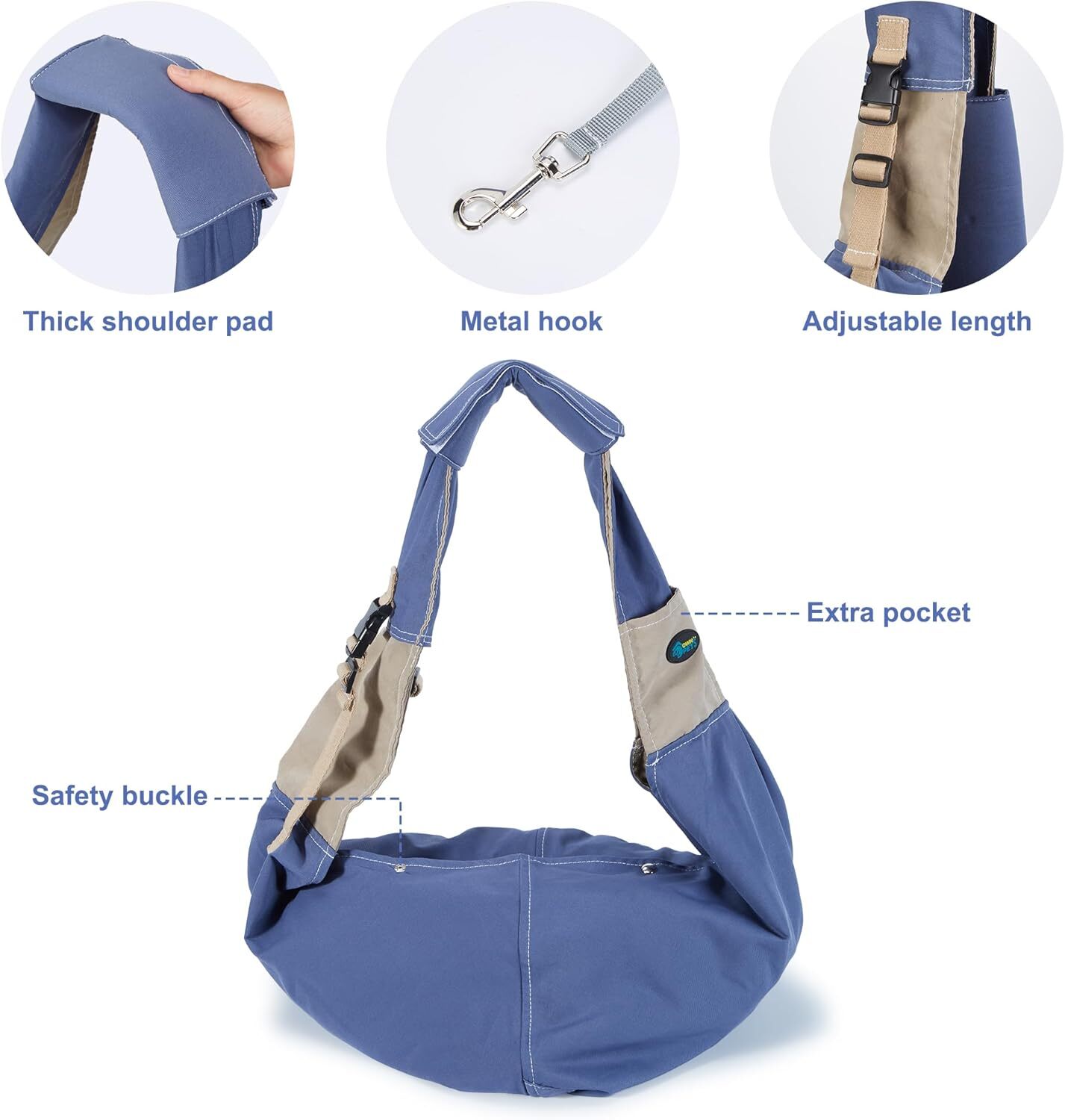 ownpets pet dog sling carrier cat travel bag pet soft pouch and tote design adjustable shoulder strap hands free safesuitable for puppy small dogs cat