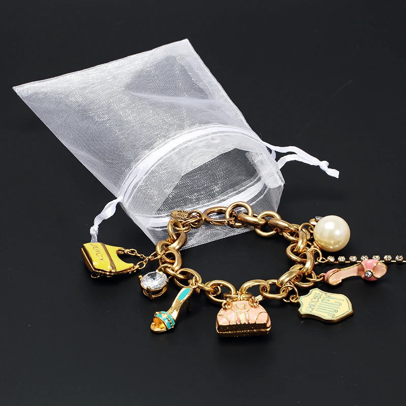50pcs tulle packaging transparent party Drawable Wedding Pouches present jewel candy Gauze Element gift bag organza bags 79cm 251110