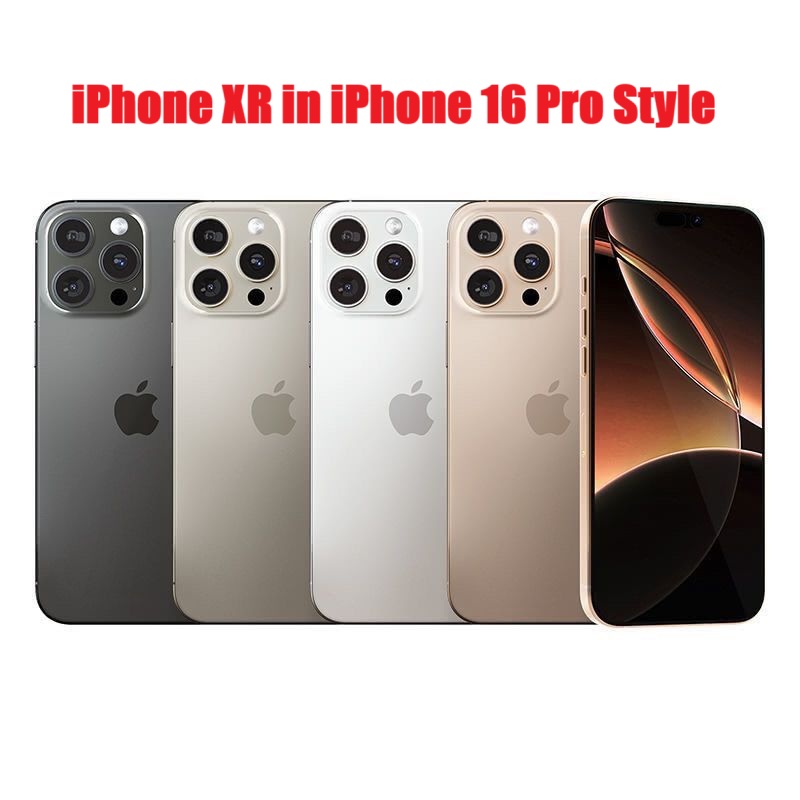 Original Apple iPhone XR in iPhone 16 Pro style, Xr to 16 Pro, 4G LTE Unlocked Face ID 3GB RAM 256GB ROM OLED Display A12 CPU IOS 18 Dual SIM