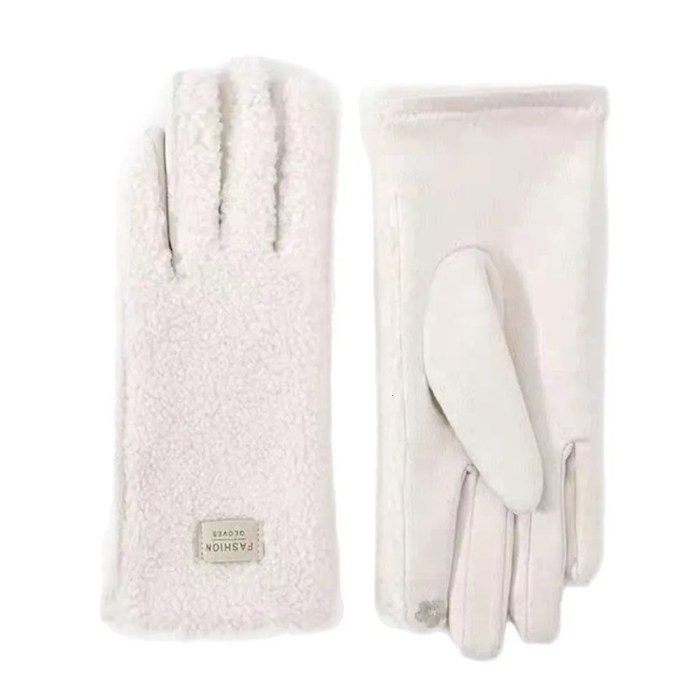 Polar Fleece Winter Gloves Warm Full Finger Driving Mittens Touchable Screen Windproof Cold Proof Gloves 251106