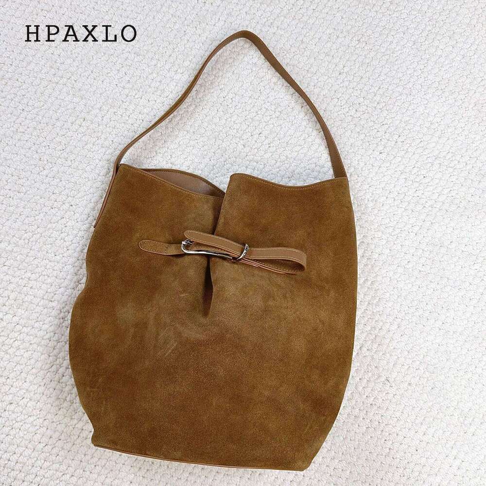 First Layer Cow Bucket Tote New In Design Suede Leather Women's Large Capacity Portable Shoulder Bag For Women 251110