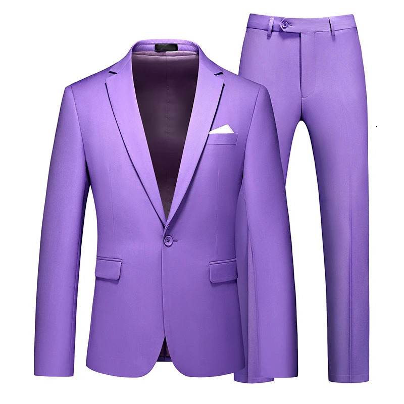 Red Formal Suit 2 Piece Sets for Men Wedding Party Dress Coat and Pants Big Size Terno Masculino Black White Blue Costume Homme 250409