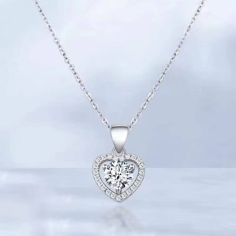 S925 Silver Moissanite Pendant Necklace for Women 2-3ct Simple Luxury Design for Weddings Holidays Great Gift Idea
